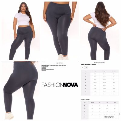 Fashion Nova Plus since day one charcoal seamless leggings NWT