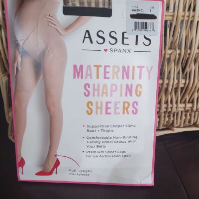 Assets Spanx Maternity Shaping Black Sheets Pantyhose Size 3