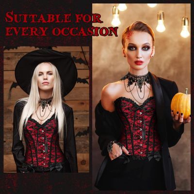 5 Pieces Halloween Vampire Accessories Set Costume Women Fishnet Stockings Thigh