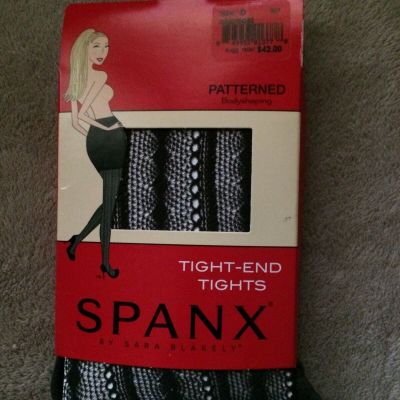 SPANX Size D Charcoal  Patterned Tight-End Tights Style 041 NWT