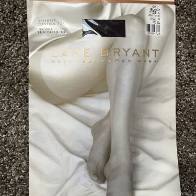 Lane Bryant Plus Off Black Size C Hosiery NEW Invisible Reinforced Toe Daysheer