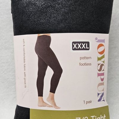 Joyspun Women's Black Crackle Weekend 7/8 Tight Footless Leggings Size XXXL/New