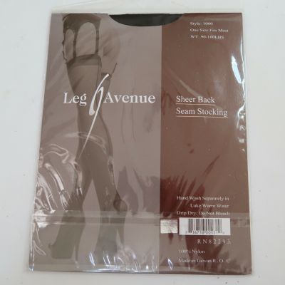 LEGG AVENUE Sheer Back Seam Stockings #1000 NWT black