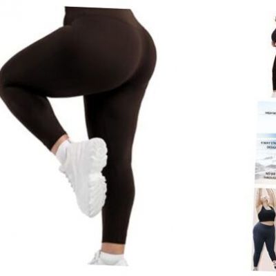 Leggings for Women Plus Size, High Waist Buttery Soft Women's XX-Large Brown