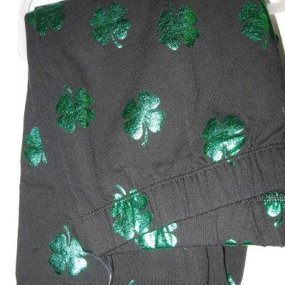 New SHAMROCK LEGGINGS green black Small 3-5 XL 15-17 XXXL 21 junior pants knit