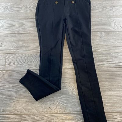 Zara black military equestrian style leggings pants size Small Skinny Stretch