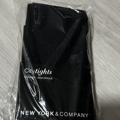 New York & Company City Tights Black Semi Opaque Small New Brand