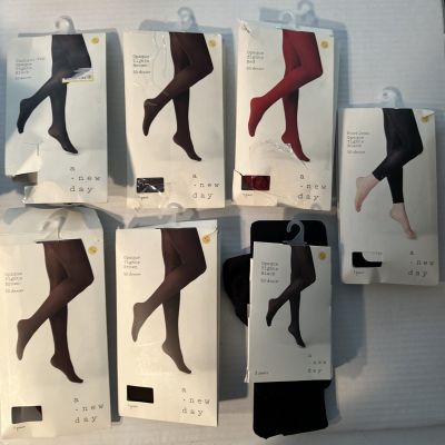Lot 7 A New Day Womens S M 50 Denier Sheer Pantyhose Tights Hosiery New