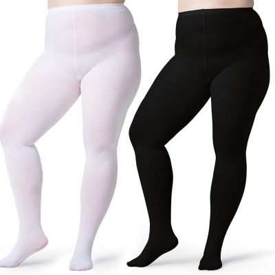 Silky Toes Plus Size Tights for Women Opaque Curvy Nylons Stockings 1-2 Pair Col