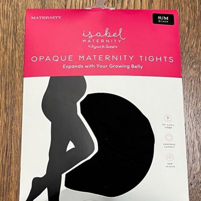 Isabel Maternity Women's Size S/M Opaque Maternity Tights Black
