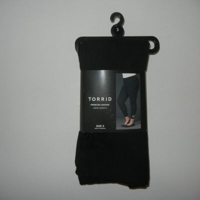 TORRID FASHION All-Black CROP-LENGTH PREMIUM LEGGING Athletic Gym Size 3 NEW!