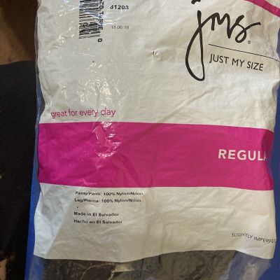 Just My Size JMS 4 Pack/ Pairs Pantyhose Off Black Size 3X Reinforced Toe Reg.