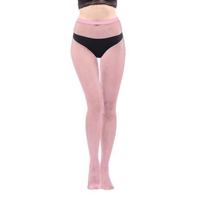 Pink Sexy Fishnets Leggings Mesh Nylon Waist High Stretch Lingerie 4-Styles