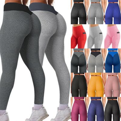 Tik Tok Womens Yoga Pants Anti-Cellulite Push Up Ruched High Waist Leggings Gym