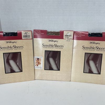 worthington sensible sheers Pantyhose Lot Size Short 3 Pair Suntan Off Black