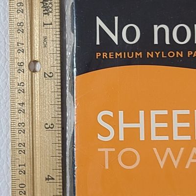 No Nonsense Premium Nylon Pantyhose Sheer to Waist Size B Off Black Sealed Bag
