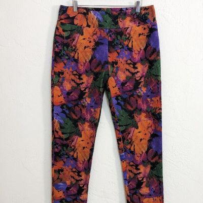 Soft Surroundings Pull On Floral Print Leggings Bright XL