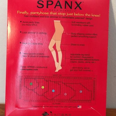Spanx Footless Body Shaping Pantyhose Spice Size D Control Top