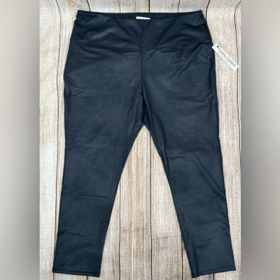 Rachel Zoe Leggings Plus Size 3X Black Ponte Knit High Waist Tummy Control NWT