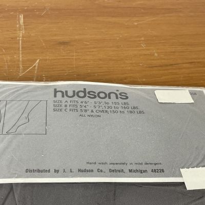 Vintage Hudson Opaque Pantyhose Tights Grey Size B New Old Stock