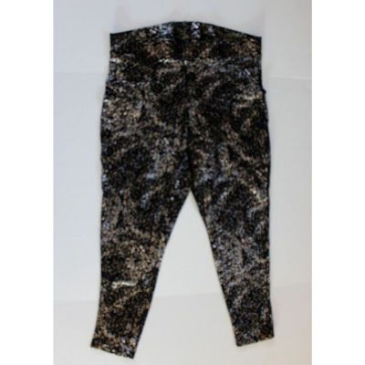 Torrid Size 2 Leggings Stretch Pants Black Silver Splatter Metallic 18/20 EUC