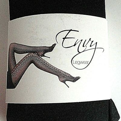 Legwear Tights Women's 1X/2X Black Solid Pattern 2 Pair Footed Premium USA Envy