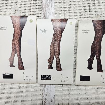 3 Pack A New Day Women's Fashion Tights Size M/L Black