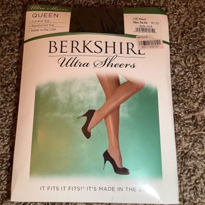 Berkshire ultra sheers control top pantyhose, off black, size: 5x-6x