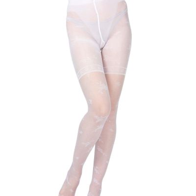 Women's Ambition Sheer Control Top Flower Pantyhose