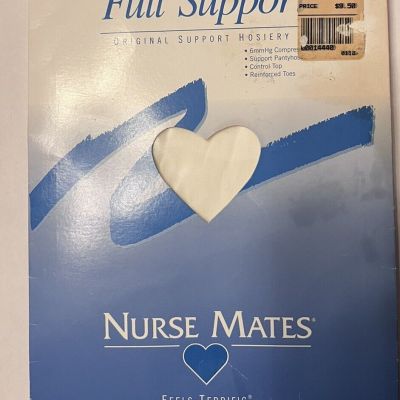 Nurse Mates New Full Support Hosiery White 633 Size C 6mmHg Compression NIP