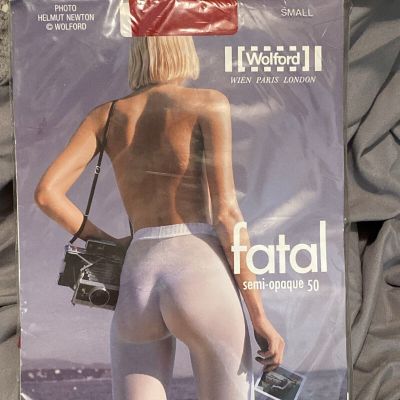 Vintage 1990’s Wolford Fatal  Semi Opaque 50 Helmut Newton Era Passion/Red Small