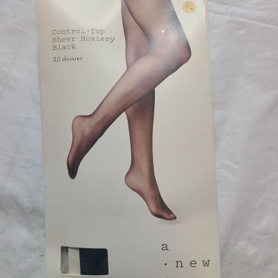 Women's 20D Sheer Control Top Tights - ANew Day M Black S/M Open Package