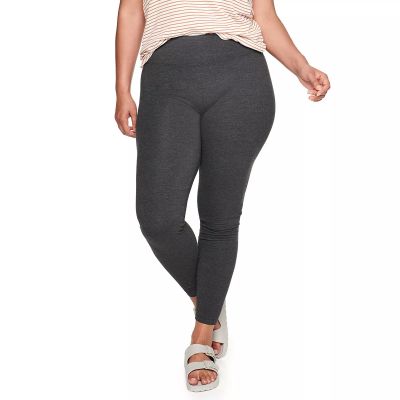 Plus Size Sonoma Goods For Life Midrise Leggings in Heather Gray Size 3X Short