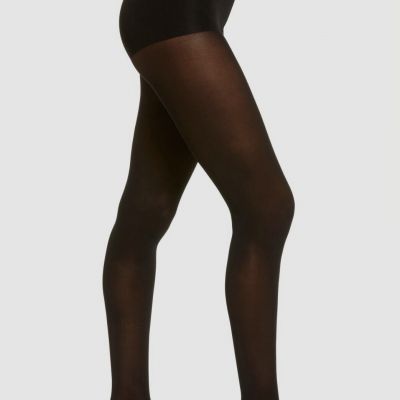 $32 Natori Womens Black Stretch Breathable Soft Suede Control Top Tights Size S