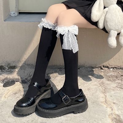 1 Pair Female Stockings Bow Keep Warm Stretch Lolita Stockings Sexy