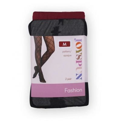 Women's Joyspun 2-Pack Floral Vine and Opaque Tights size S
