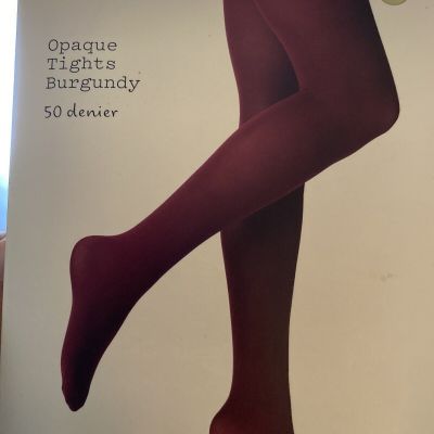 Women's 50D Opaque Tights Dark Burgandy A New Day Size Medium/Large NEW
