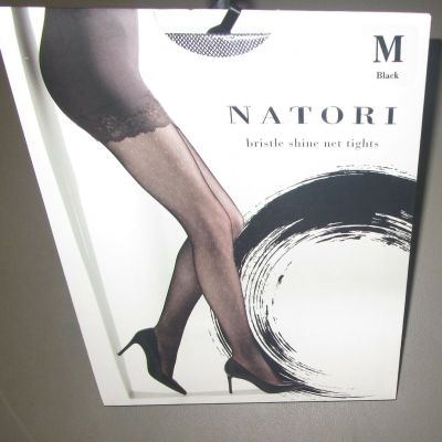 NATORI~MEDIUM~Black Bristles Shine Net Tights NAT-201