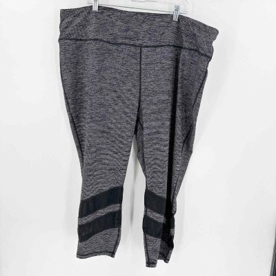 Torrid Active Gray Space Dye High Rise Mesh Inset Cropped Leggings Size 5X