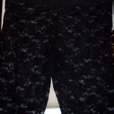 Sheer/see-thur Black Floral Lace Leggings Size Large Nylon Spandex ~SEXY~ Style~
