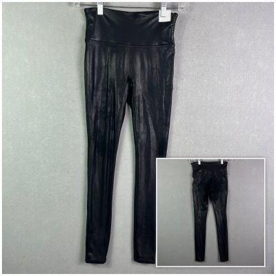 SPANX Leggings Pants Womens Black Faux Leather 2437 Small