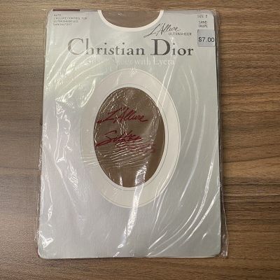 Christian Dior Hose L’allure Sz2 Sand Taupe UltraSheer Sandalfoot 4479 Vintage