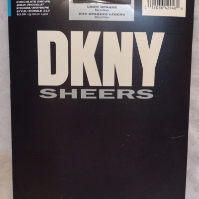 DKNY Sheers Pantyhose Control Top Medium Chocolate Brown Style 142 Light Opaque