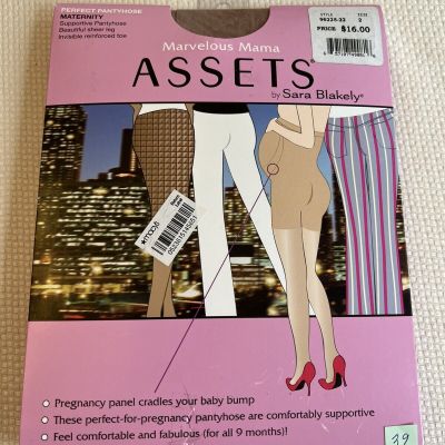 Marvelous Mama Assets By Sara Blakely Black Maternity Support Pantyhose Size 3