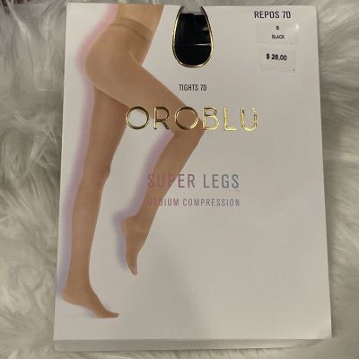 New Women's OROBLU  Repos 70 Super Legs Tights Size M Black