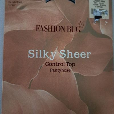 Fashion Bug Silky Sheer Control Top Pantyhose Size A Navy
