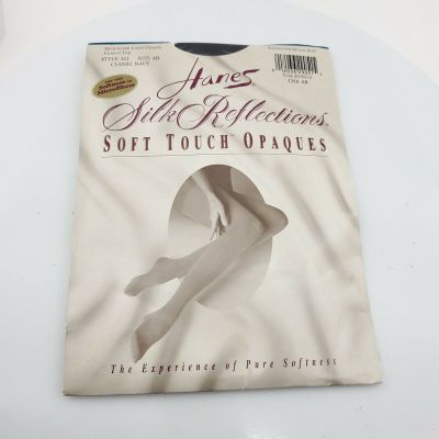 Hanes Silk Size AB Reflections Soft Touch Opaques Control Top Classic Navy #262