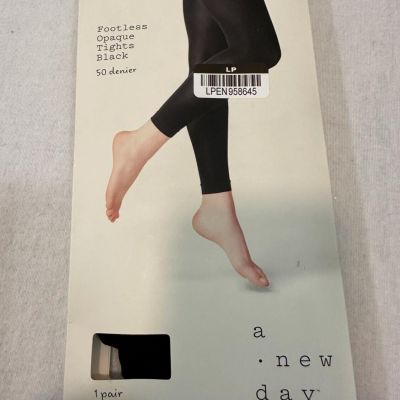 A New Day Women's Tights Footless High Waisted Black Size S/M