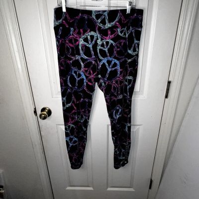 No Boundaries Women’s Skinny Peace Sign Leggings Size 2X EUC Cute Comfy Cozy