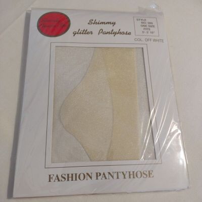 Sheerly Touch-Ya Shimmy Glitter Pantyhose Off White 100perc Nylon. #589. 5'-5'10